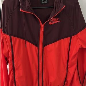 Nike Red Bomber Jacket with Bold Color-Blocking